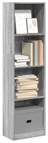 vidaXL Bibliotecă, gri sonoma, 40x24x143 cm, lemn prelucrat