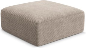 Taburet maro deschis cu tapițerie din catifea reiată Campi – Cosmopolitan Design