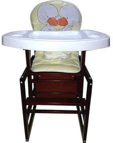 Scaun de masa pentru copii si bebe transformabil in birou Baby Care™ , din lemn masiv, centura de siguranta, sezut comfortabil, masuta detasabila,