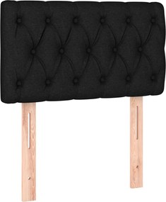 vidaXL Tăblie de pat, negru, 80x7x78/88 cm, textil