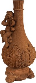 Suport lumanare, maro, din polirasina, H23 cm, Angel