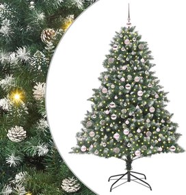 vidaXL Brad de Crăciun artificial Verde 180 cm PVC și Plastic și Oțel