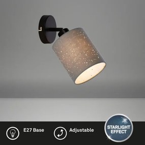 Spot de perete Briloner 2078-014 SPOTLIGHT 1xE27/25W/230V gri/negru