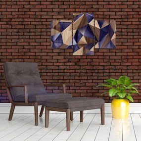 Tablou - 3D triunghiuri de lemn (90x60 cm)