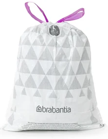 Saci de gunoi Brabantia PerfectFit Sort&Go/Silent/Touch N 1005487, Dimensiune C, 10-12 L, 40 buc, Alb