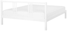 Pat matrimonial 140 cm VALLES (cu somieră) (alb). 1007546