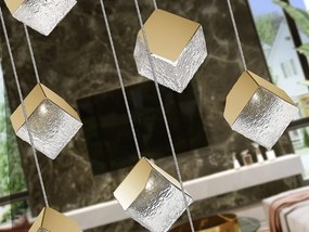 Lustra suspendata casa scarii design decorativ Priscila aurie