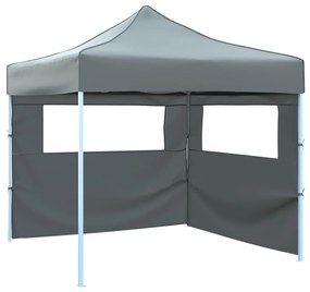 vidaXL Cort de petrecere pliabil, 2 pereți laterali, antracit, 3 x 3 m