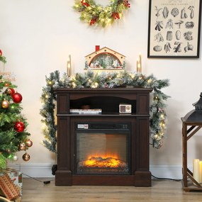 HOMCOM Ghirlanda de Crăciun Ø25x183 cm cu 50 de Lumini LED, Conuri de Pin și Boabe | Aosom Romania