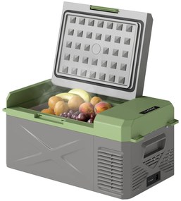 Outsunny Cutie frigorifică electrică portabilă 16,3L, frigider de mașină portabil congelator și frigider 12/24V gri | Aosom Romania