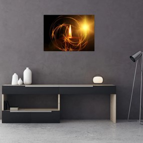Tablou pe sticlă cu lumânare (70x50 cm)