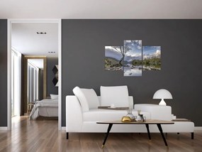 Tablou cu râu și copac (90x60 cm)