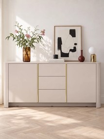 Comodă cu sertare Sorrenti 168 cm - cașmir / auriu