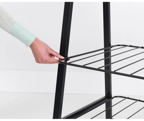 Suport multifuncțional pentru haine Brabantia Linn 1008930, 2 rafturi, Otel, Negru