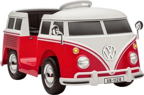 AIYAPLAY Mașinuță Electrică pentru Copii Licență Volkswagen T1 cu MP3 Player, din Metal și PP, 89x49x41.5 cm, Roșu | Aosom Romania
