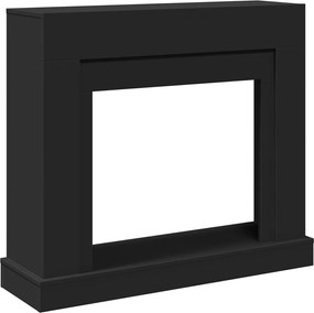 vidaXL Mască de șemineu, negru, 100x30x87,5 cm, lemn prelucrat