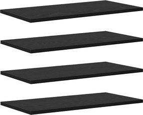 vidaXL Raft pentru cărți 4 pcs Negru 60 x 30 x 1,5 cm Lemn compozit