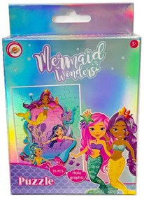 Sirenă Shell mini puzzle hologram 35 de piese
