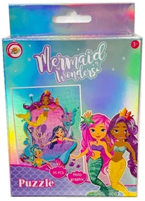 Sirenă Shell mini puzzle hologram 35 de piese