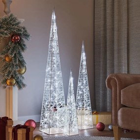 vidaXL Set conuri decorative cu LED-uri, alb rece, 60/90/120 cm, acril