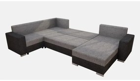 Colțar extensibil tapițat universal în formă de U YORK, gri/bej/maro