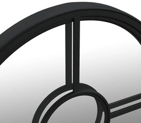 Oglinda de gradina rotunda, negru, 40x4 cm, fier, uz exterior 1, Negru, 40 x 4 cm