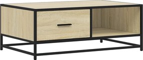 vidaXL Măsuță cafea stejar sonoma 90x57x35 cm lemn prelucrat și metal