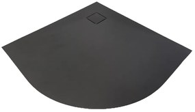Cagliari Black 80x80x2,6 cm tăviță de duș semicirculară, SMC