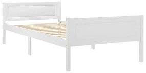 322103 vidaXL Cadru de pat, alb, 90x200 cm, lemn masiv de pin