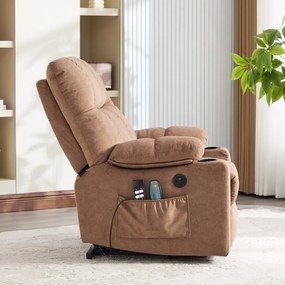 Fotoliu lift cu două motoare, cu încărcător USB și Type-C, masaj în 8 puncte și funcție de încălzire Calvera