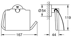 Suport hartie igienica cu aparatoare Grohe Essentials crom periat Supersteel