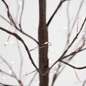 Lampă de podea de Crăciun maro în formă de copac 120 cm, cu LED și timer IP44 - Ki