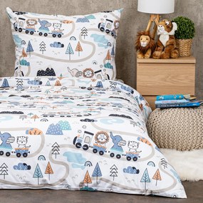 Lenjerie de pat pentru copii din bumbac 4Home Happy train, 140 x 200 cm, 70 x 90 cm, 140 x 200 cm, 70 x 90 cm