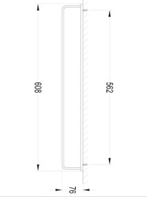 OMNIRES DA70216BL - Suport perete prosoape DARLING 61 cm negru mat