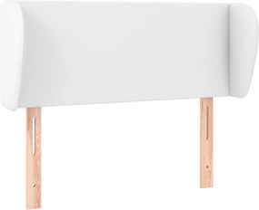 vidaXL Tăblie de pat cu aripioare alb 103x23x78/88 cm piele ecologică