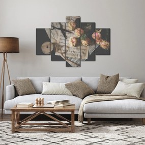 Tablou cu note muzicale și trandafiri (150x105 cm)