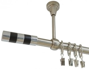 Galerie simpla prindere tavan cilindru negru 19 mm inox (Alege marime: 120 cm)