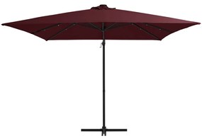 Umbrela suspendata cu LED-uri, rosu bordo, 250x250 cm Rosu, 250 x 250 cm