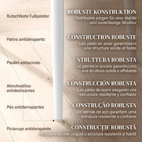 HOMCOM Set 2 Scaune de Sufragerie Tapițate cu Spătar Înalt, Picioare Antiderapante și Picioare din Oțel, 41x50x97 cm, Alb | Aosom Romania