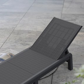 Șezlong Mallorca din plastic, grafit