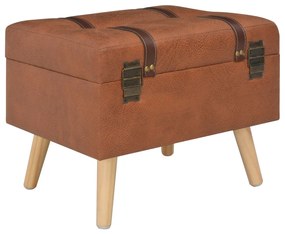 247530 vidaXL Taburet cu depozitare, 40 cm, cafeniu-roșiatic, piele ecologică