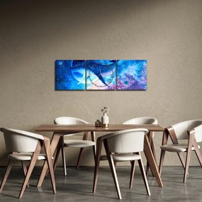 Tablou - Balena spațială (cu ceas) (90x30 cm)