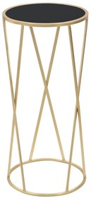Masă auxiliară Mauro Ferretti Glam Simple, înălțime 75 cm, negru - auriu