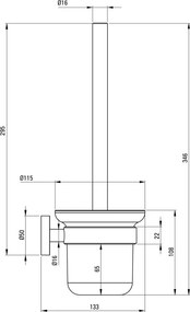 JASMIN Perie toaletă, montare pe perete Finisaj: Crom ADJ_0711