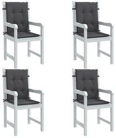 vidaXL Perne scaun spătar mic 4 buc. melanj antracit 100x50x4cm textil