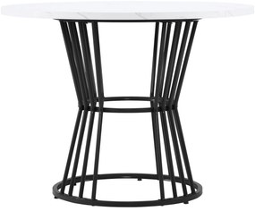 Masă rotundă modernă pentru dining, Alb+Negru | Aosom Romania