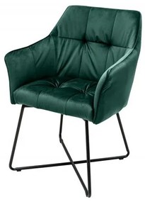 Set de 2 scaune elegante cu cotiere confortabile Loft, verde