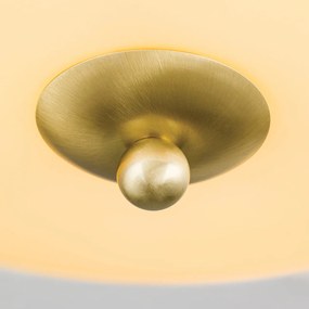Plafoniera clasica Landhaus 35cm alama satin/ sticla champagne decor verde