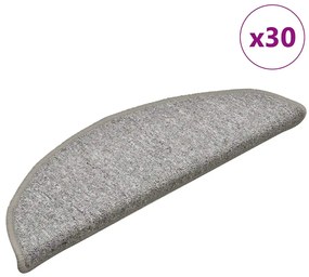 vidaXL Covorașe scară 30 buc gri deschis 56x17x3 cm