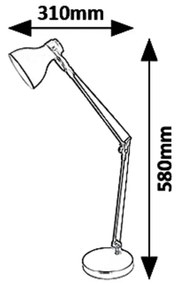 Veioza / Lampa de birou din metal Carter negru